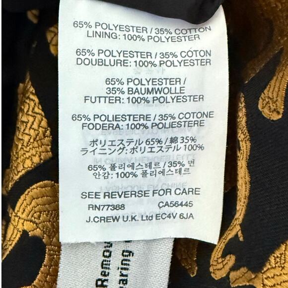 J.Crew Elephant Parade Origami Mini Skirt Black Gold Women’s Size 2 - Picture 5 of 8